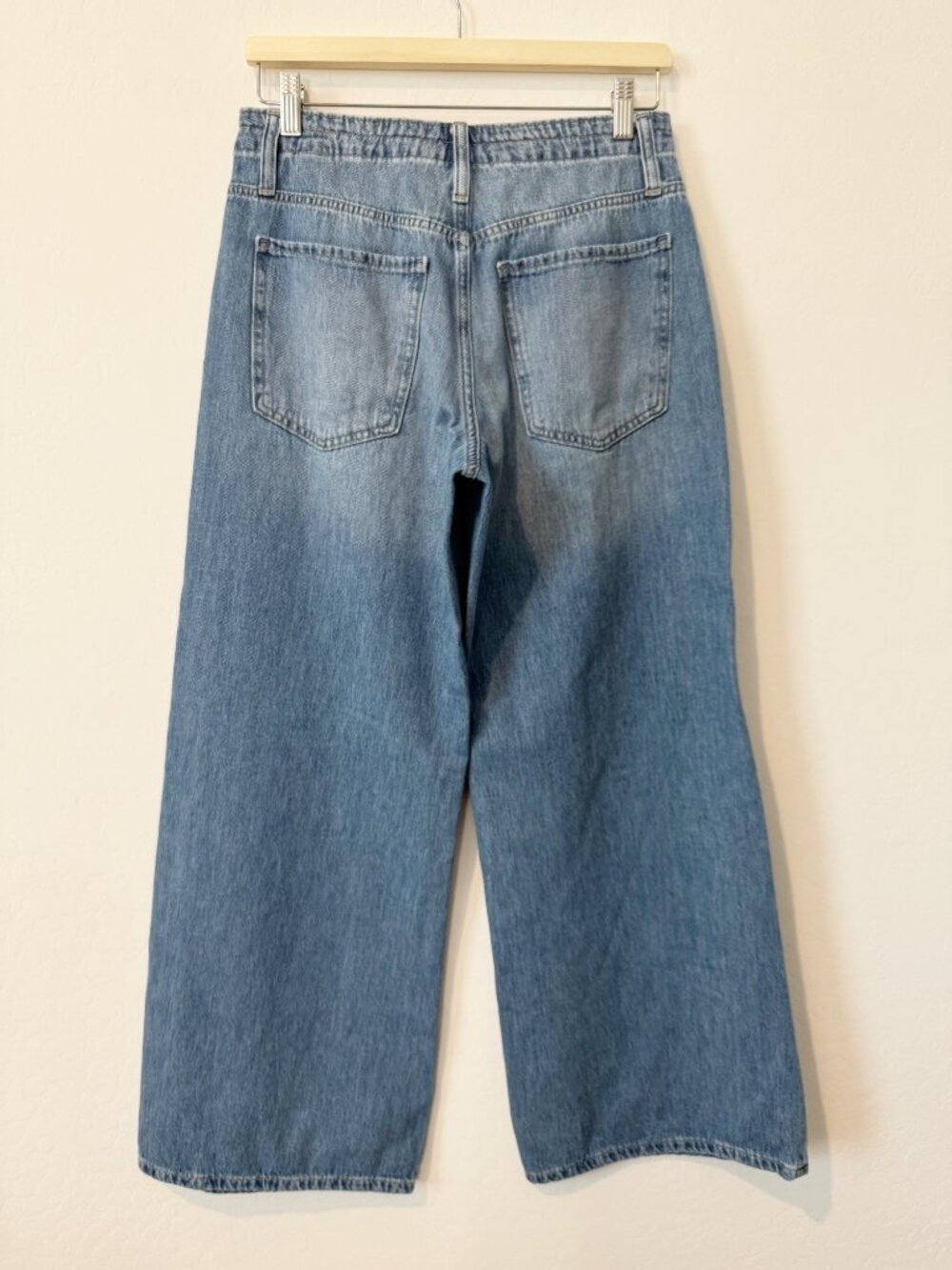 Banana Republic Drawstring Wide Leg Jeans Size 27 Slouchy Rigid Denim Relaxed - Picture 9 of 11